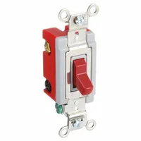HUBBELL Wall Switch: Toggle Switch, 4-Way, Maintained, Red, 120/277V AC, 20 A (MPN HBL1224R)