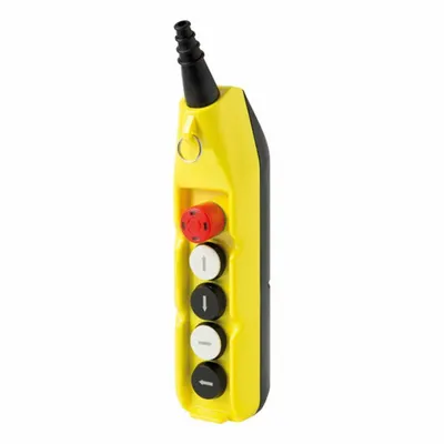 GIOVENZANA Pendant Control Station: (5) Push Buttons, 4NO/1NC, Emergency Stop - Push-Button Pendants