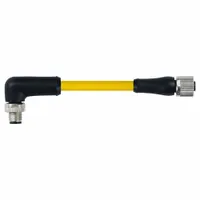 Cordset: M12 Male Right Angle X M12 Female Straight, 4 Pins, Yellow, TPE, 10 m Cable Lg (MPN 7700-P4161-U0C1000)