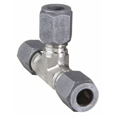 PARKER Ferulok Flareless Bite-Type Stainless Steel Compression Tee Fitting - Flareless Bite-Type Stainless Steel Compression Fittings