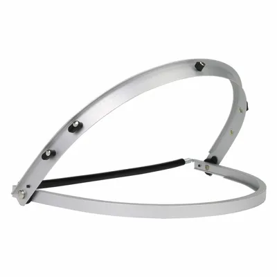 PIP Aluminum Face Shield Bracket, Slotted Attachment, Silver - PIP Hard Hat Adapters for Face Shields