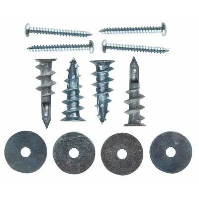 WIRECRAFTERS Drywall Hardware Connection Pack: Hardware Pack, Unfinished, Steel, Silver - Wall Connectors for WireCrafters Wire Partitions