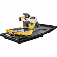 DEWALT Tile Saw: Wet, 3 1/8 in Max. Cutting Dp, 15 A Current, 120 V AC Volt, 10 in Blade Dia. (MPN D24000)