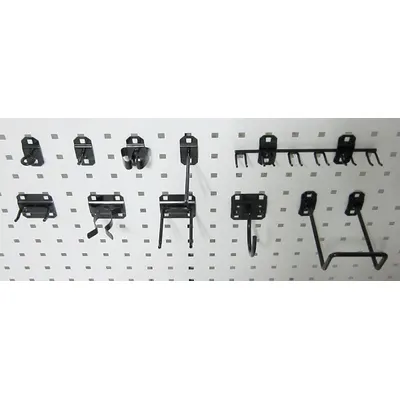 OEM Pegboard Hook Assortment Kit: 46 Hooks, Screw-In, Surface, Black - Hook & Toolholder Assortments for Square-Hole Pegboard