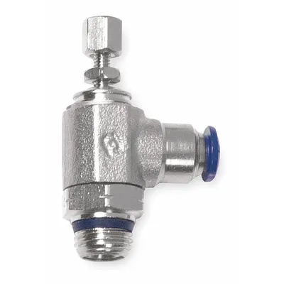 AIGNEP USA Universal Flow Control: Elbow Fitting, Knob, 1/8 in Valve Body Size - Elbow-Style Speed Control Valves