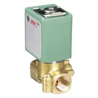 REDHAT Solenoid Valve: 3-Way, Normally Closed, 1/8 in Pipe Size, 24V AC, Compact, Brass Body, DIN (MPN SC8356A002V)