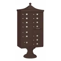 Cluster Box Unit: CBU, 14 Doors, Horizontal, 71 3/4 in H x 31 in W x 18 1/2 in D, Pedestal Mounting (MPN 3313R-BRZ-U)