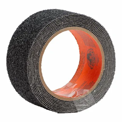 GORILLA Tread: Grit Abrasive, Solid, Black, 2 in x 10 ft, 0.1 in Tape Thick, PVC - Heavy Traffic Antislip Tape