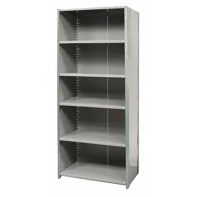 HALLOWELL Metal Shelving: Standalone, Medium-Duty, 36 in x 12 in, 84 in Overall Ht - Medium-Duty Standalone Closed Metal Shelving