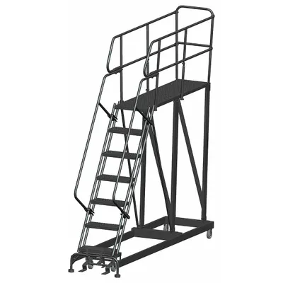 BALLYMORE Mobile Work Platform: 5.8 ft Platform Ht - Max, 24 in x 72 in, Steel - Manual-Lock Rolling Single-Access Platforms