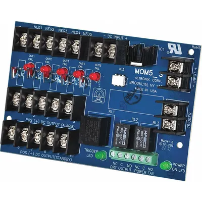 ALTRONIX MOM5 Power Distribution Module, 5 Outputs, 12/24V DC - Power Supply Boards