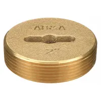 AB&A Cover: 2 in Overall Dia, 2 in Overall Ht, Brass, Brass, Brass, Screw-In (MPN 60360)