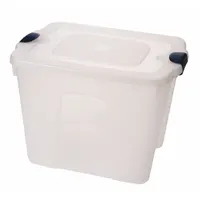 HOMZ Storage Tote: 22 gal, 23 3/4 in x 18 in x 17 1/4 in, Clear Body, Clear Lid, Not NSF Certified (MPN 8520GRCL.08)
