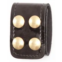 GOULD & GOODRICH, INC. Belt Keeper: High Gloss Synthetic Polymer, 1 3/4 in Wd, Black, Brass Snap (MPN H129CLBR)