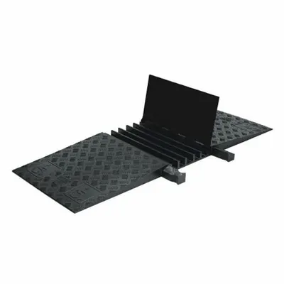 ADA Cable Protector: 5 Channels, 1 13/40 in Max Cable Dia, 50 in Wd, 1 7/8 in Ht - Accessibility Cable Ramps with Hinged Cover