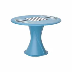 Polyethylene table from the Endurance series with a 42-inch diameter and 29-inch height. Includes a game top and accepts ballast for stability. Suitable for break rooms, cafeterias, or common areas where recreational use or wind-prone conditions are a consideration.