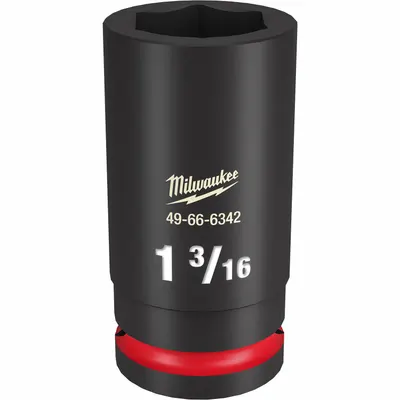 MILWAUKEE Deep Impact Socket: 3/4 in Drive Size, SAE, 1 3/16 in Socket Size, 6-Point - 3/4" Drive Impact Sockets