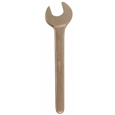 AMPCO Open End Wrench: Aluminum Bronze, Natural, 1 1/8 in Head Size, 10 1/4 in Overall Lg - SAE, Single End, Nonsparking Open End Wrenches