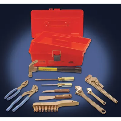AMPCO Nonsparking Tool Kit: 11 Total Pcs - Standard Nonsparking Tool Sets