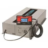This pure sine wave inverter converts 24V DC input to 120V AC output at 60 Hz, delivering 2500 W continuous power. It features terminal blocks for DC connection and two AC outlets. Suitable for powering sensitive electronics and equipment in off-grid, mobile, or backup power systems