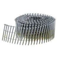 Collated framing nails for use in pneumatic nailers. 2-1/2" length, galvanized steel with flat ring shank and blunt point. Pack of 3,600 nails. Suitable for heavy-duty framing, siding, and sheathing applications in wood construction
