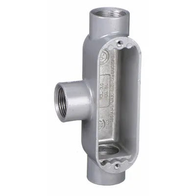 HUBBELL KILLARK Conduit Outlet Body: Aluminum, 1 1/4 in Trade Size, T Body, 32 cu in Body Capacity - T - Tee Type