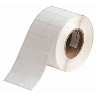 BRADY Pre-Cut Label Stock Roll: Rectangle, 3/4 in x 1 in, 1 in x 3/4 in, White - Brady Inkjet Precut Label Rolls