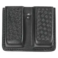 HEROS PRIDE Magazine Pouch: Black, Synthetic Leather, Basket Weave, 3 3/4 in x 1 7/16 in (MPN 1438W)