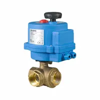 BONOMI Electrically Actuated Three-Way Ball Valve: 3/4 in, Brass, 12V AC/DC, FNPT x FNPT x FNPT (MPN 8E066LF-001-3/4)