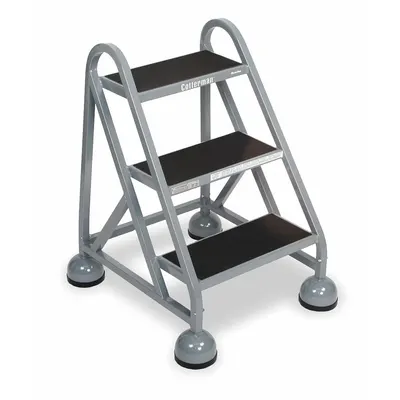 COTTERMAN Step Stool: 2.3 ft Overall Ht, 450 lb Load Cap, 3 Steps, Steel - Ultra-Stable Rolling Step Stools