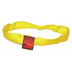 Endless round sling constructed from polyester and nylon, with a 6 ft sling length and 1 3/32 in body diameter. Suitable for general lifting and rigging tasks in industrial environments where flexible, non-marring load handling is required.