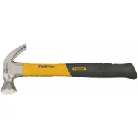 Curved Claw Hammer: Steel, Ribbed Grip, Graphite Handle, 16 oz Head Wt, 13 in Overall Lg, Smooth (MPN 51-505)