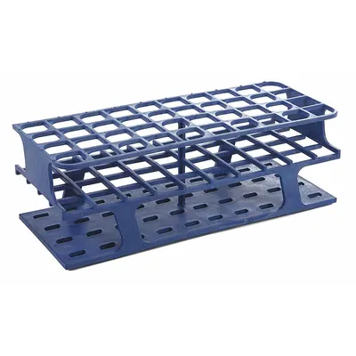 HEATHROW SCIENTIFIC Tube Rack, POM, Blue, 40 Wells, Benchtop, HS27513B - Lab Storage Racks