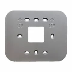 This Robertshaw wall cover plate is a Pro-Series accessory designed to cover wall openings after thermostat or control installation. It provides a finished appearance and protects the wall surface. Compatible with Pro-Series thermostats and controls.