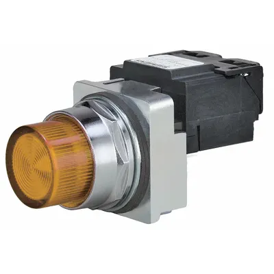 Siemens Pilot Light: 30 mm Panel Mounting Size, Amber, Incandescent - Incandescent Pilot-Lights