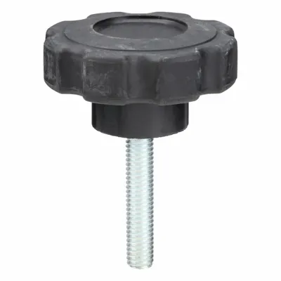 INNOVATIVE COMPONENTS Hand Knob: 8 Point, Plastic w/ Steel Thread, 3/8"-16 Thread - 8-Arm Knobs with Threaded Stud