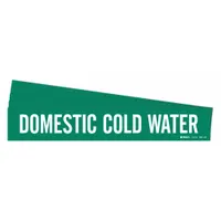 Pipe Marker: Domestic Cold Water, Green, White, Fits 8 in and Larger Pipe O.D., 1 Pipe Markers, 5 PK (MPN 7084-1HV-PK)