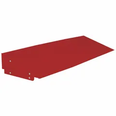 Slope top kit designed for standard lockers with 36-inch width. Constructed from steel with a powder-coated red finish. Measures 36 x 12 x 4 inches. Prevents debris accumulation on locker tops, facilitating cleaning in locker rooms and similar environments.