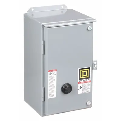 SQUARE D Magnetic Motor Starter: Non-Reversing, 3 Poles, NEMA Size 2, 45 A - Enclosed Non-Reversing Starters with Thermal Overloads