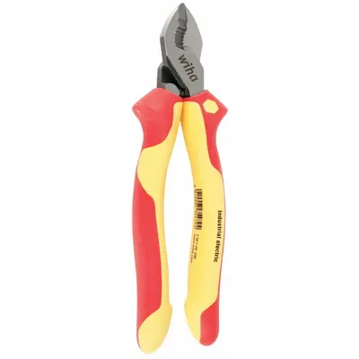 WIHA Insulated Cable Cutter: Steel Handle, Shear - Insulated Electrical & Data Cable Cutters