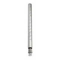APPROVED VENDOR Wire Shelf Post: 86 in x 1 in, Steel, Split Sleeve, Silver, Leveling Feet Included