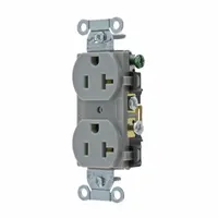 BRYANT Receptacle: Duplex, 5-20, Gray, 125V AC, 20 A, 2 Pole / 3 Wire (MPN CRS20GRY)