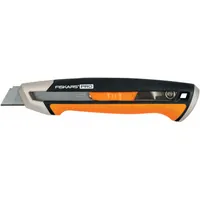 FISKARS Snap-Off Knife: 6 1/2 in Overall Lg, Rubberized, 8 Segments, 0 Blades Stored, Orange, Rubber (MPN 770210-1001)