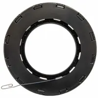 Flat steel replacement tape, 240 ft length, with formed hook end. Free-spinning interior reel design for smooth payout and retrieval. Used for pulling wires through conduit, walls, and ceilings in electrical installations
