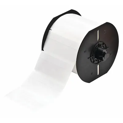 BRADY Wraparound Label: 1 7/16 in x 13/16 in, Vinyl, White (Matte) - Brady Precut Label Rolls