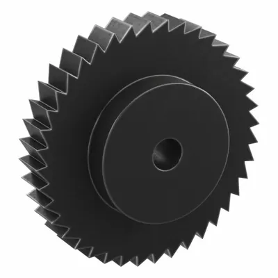 KHK GEARS Ratchet Gear: 12.57 Pitch, 40 Teeth, 20 mm Bore Dia, Black Oxide-Coated Steel - Metric Ratchets with Hub