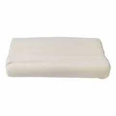 This pillow features a memory foam fill with a poly-cotton blend cover. Overall length is 19 inches, width is 11 1/2 inches, and fill weight is 13.6 oz. Suitable for general bedding use in hospitality, healthcare, or residential settings.