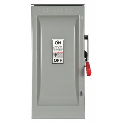 Siemens Safety Switch: Fusible, 100 A, Three Phase, 240V AC, Galvanized Steel - Fusible Safety Switches