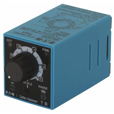 EATON Multi-Function Time Delay Relay: Panel Door Mounted, 24V AC/DC, 10 A - Socket-Mounted Relays