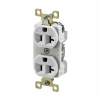 BRYANT Receptacle: Duplex, 5-20, White, 125V AC, 20 A, 2 Pole / 3 Wire (MPN BRY5362W)
